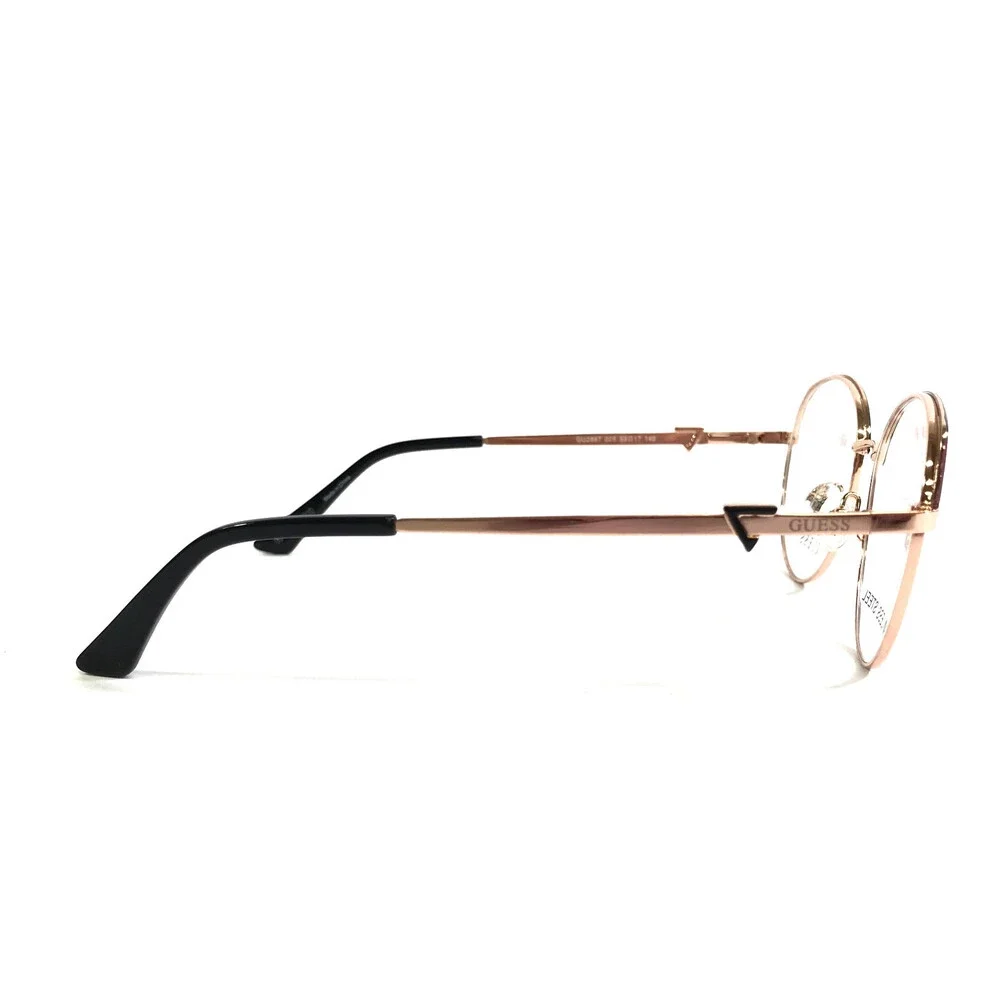 Guess Eyeglasses Frames GU2867 005 Black Rose Gold Round Full Rim 53-17-140